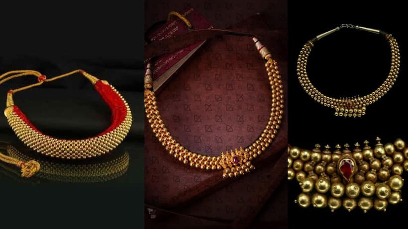 Marathi Thushi necklace with earrings set design