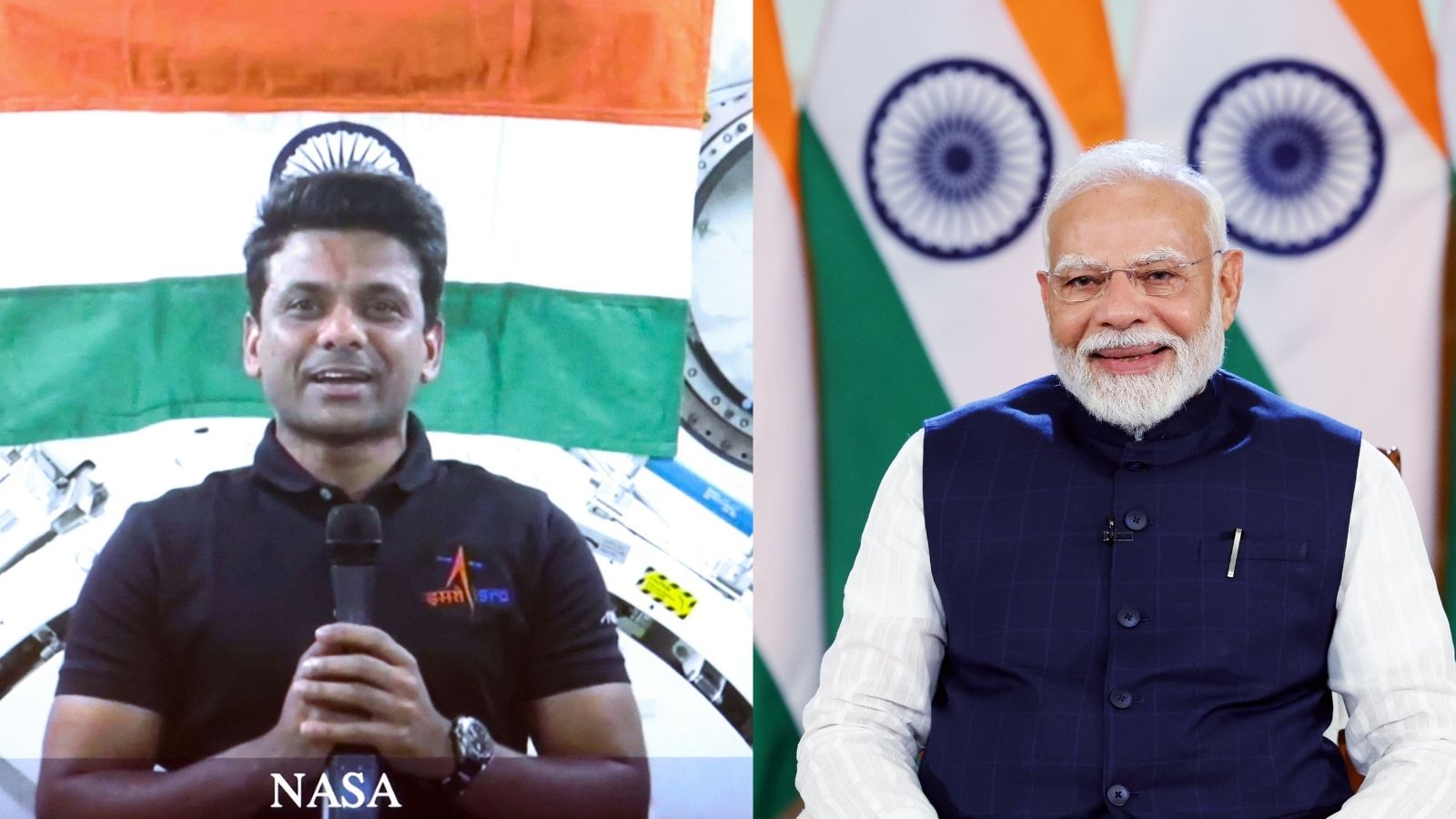 PM Modi interacts with Group Captain Shubhanshu Shukla