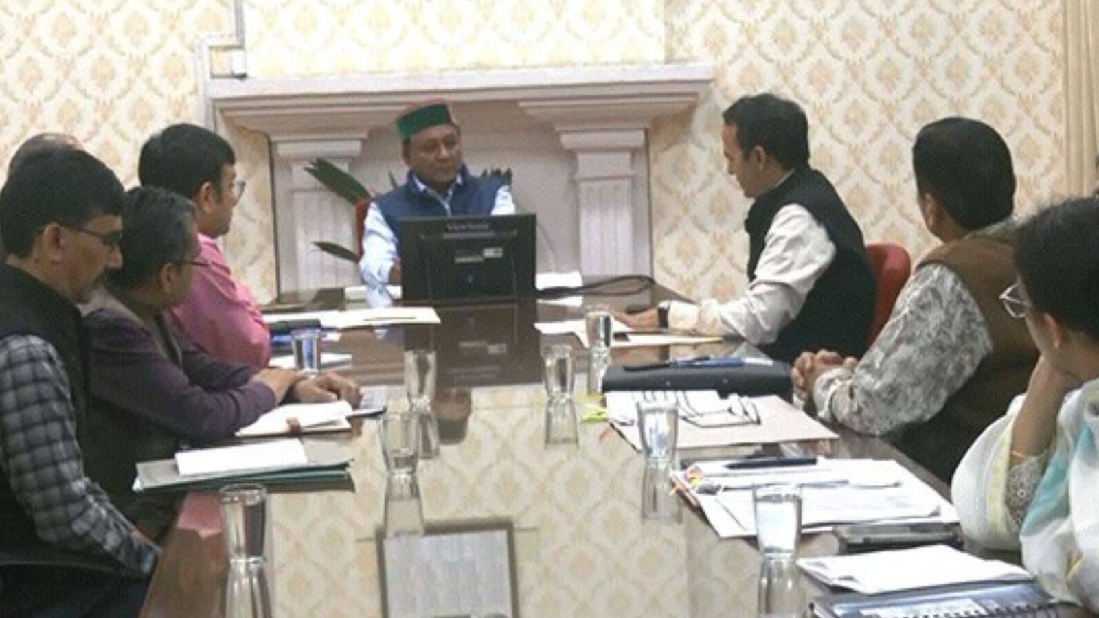 Himachal Pradesh Minister Jagat Singh Negi chairs a review meeting 