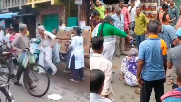 ಪಶ್ಚಿಮ ಬಂಗಾಳದಲ್ಲಿ ಟಿಎಂಸಿ ನಾಯಕಿಯ ಗೂಂಡಾಗಿರಿ: ಸಿಪಿಐಎಂನ ವೃದ್ಧ ನಾಯಕನ ರಸ್ತೆಯಲ್ಲಿ ಬೀಳಿಸಿ ಹಲ್ಲೆ
