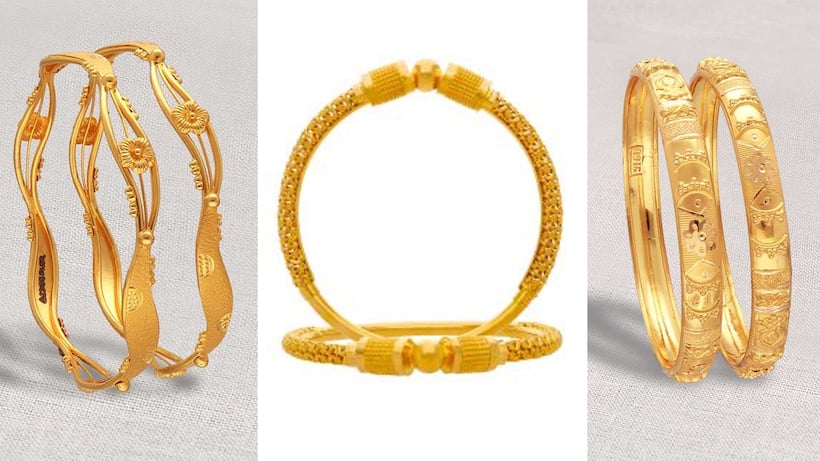 Light weight 10 gram Gold bangles designs 