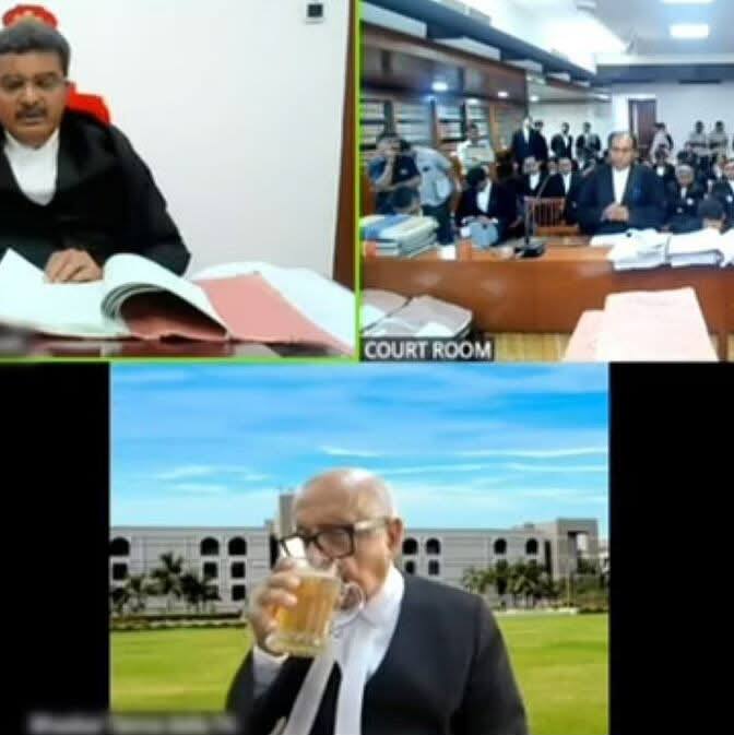 Gujarat lawyer casually sips from beer mug during virtual hearing; HC issues contempt notice (WATCH)