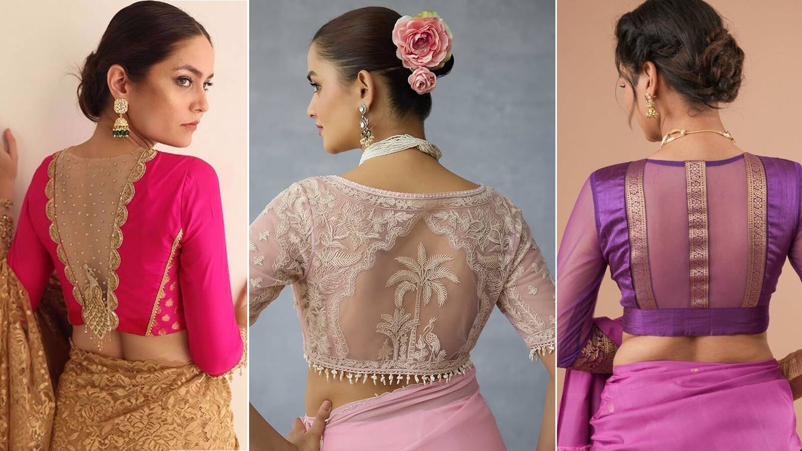 Net blouse designs back side Ideas 2025