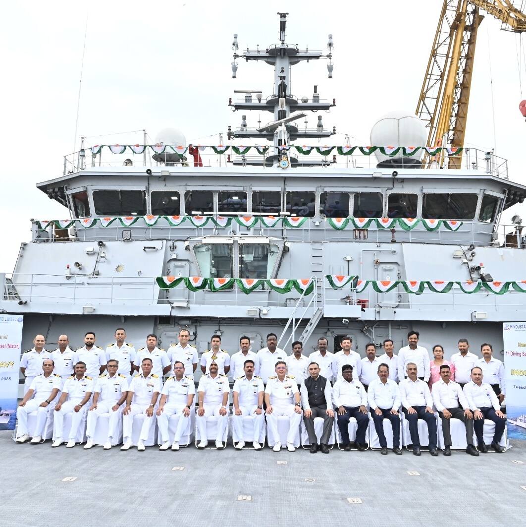 Indian Navy receives diving support vessel ‘Nistar’ from HSL