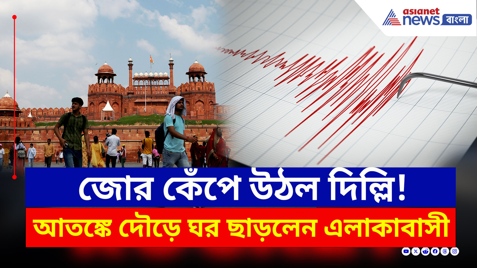 Delhi NCR Earthquake Today : জোর কেঁপে উঠল দিল্লি এনসিআর, ভূমিকম্পে দৌড়ে ঘর ছাড়লেন দিল্লিবাসী!