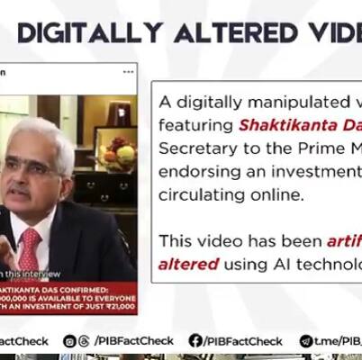 PIB Fact Check: No, Shaktikanta Das did not back Rs 21,000 for 1 million scheme