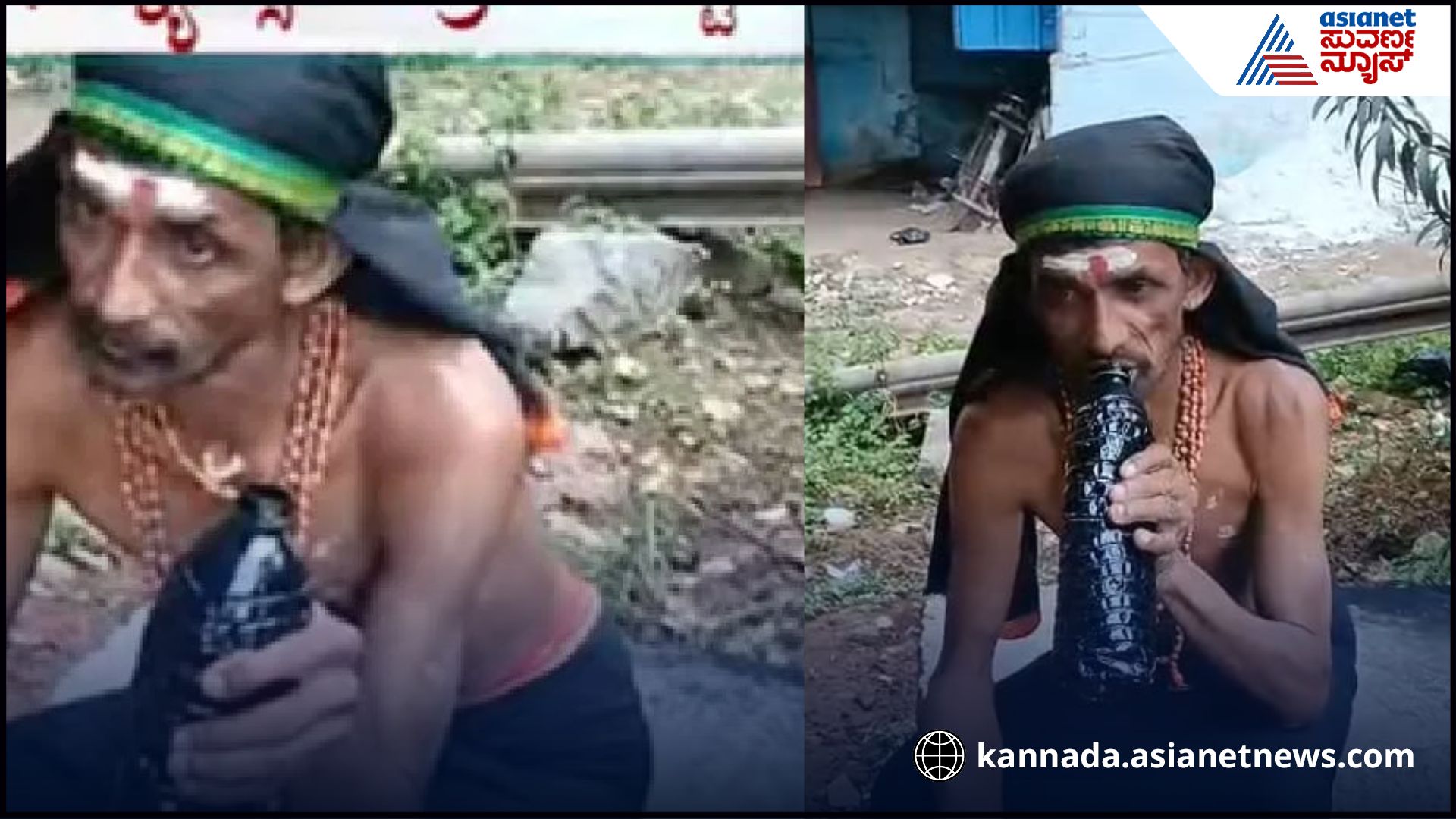 A man named Kumar from Mysore drinking consumes engine oil paper ash daily