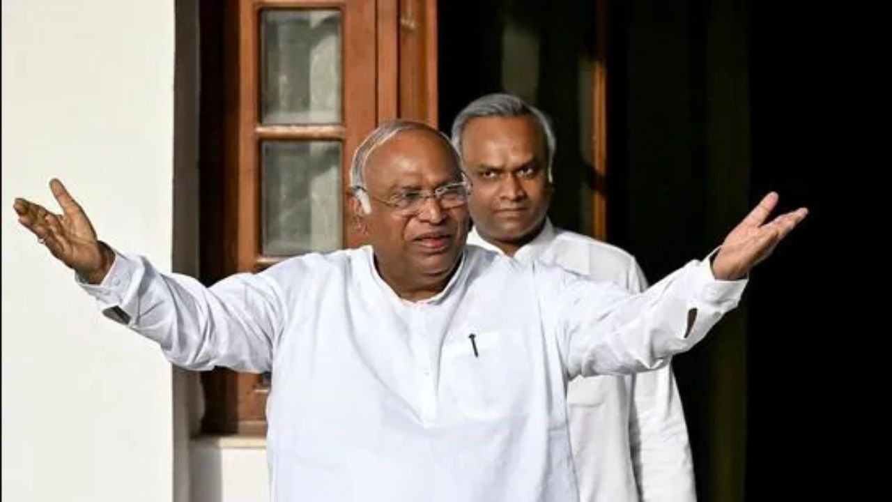 Mallikarjun Kharge and Priyank Kharge Mallikarjun Kharge and Priyank Kharge