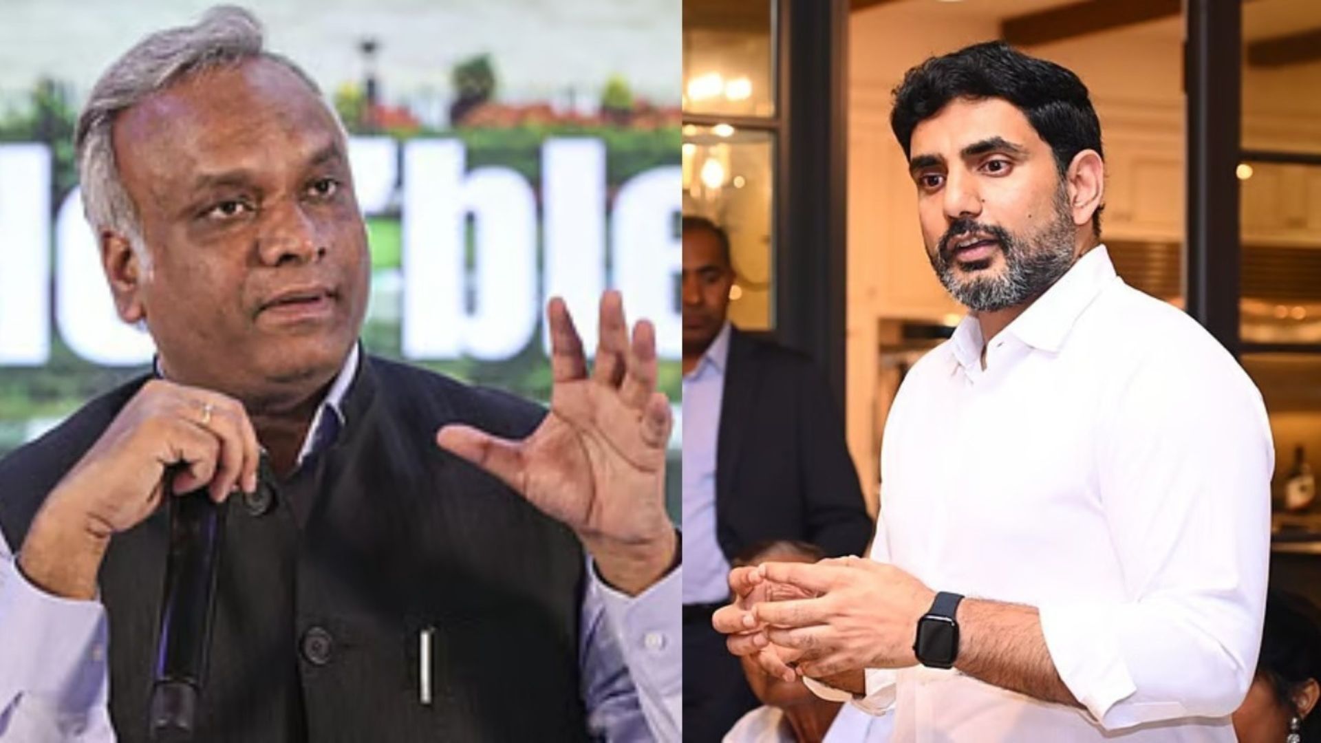 Priyank Kharge and Nara Lokesh