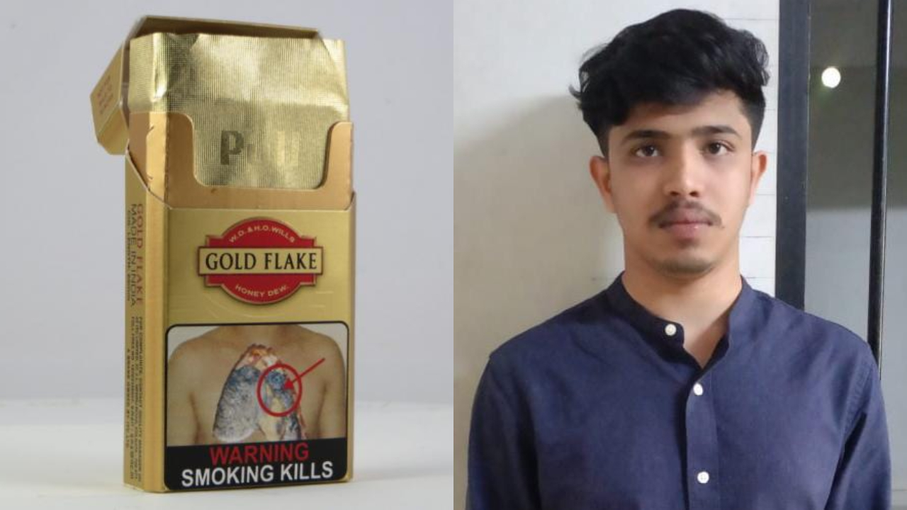 23 year old held making selling gold flake fake cigarette on arrival from qatar
