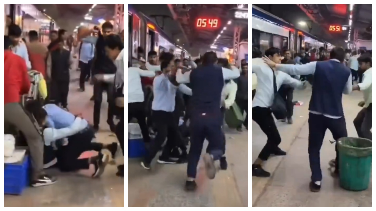 Viral Video of IRCTC employees clashing on Vande Bharat train