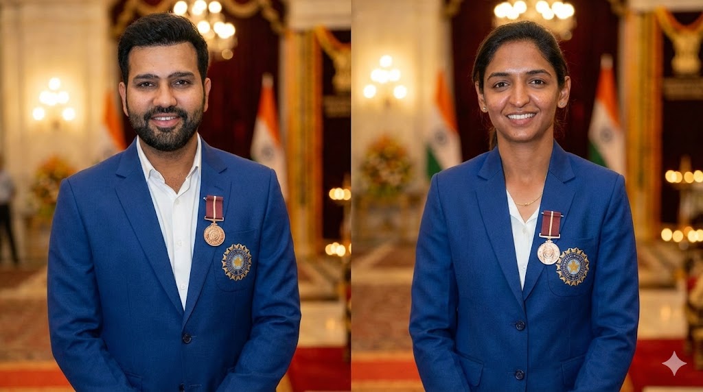 Rohit Sharma Harmanpreet Kaur Padma Shri