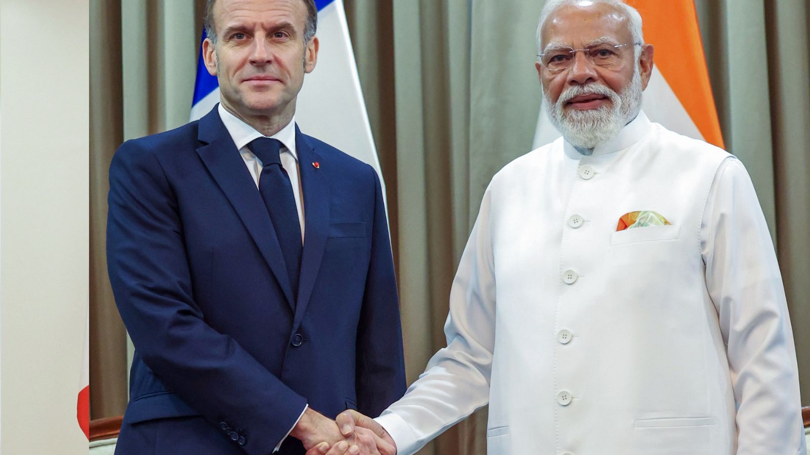 PM Modi meets French President Emmanuel Macron india france rafale defence deal