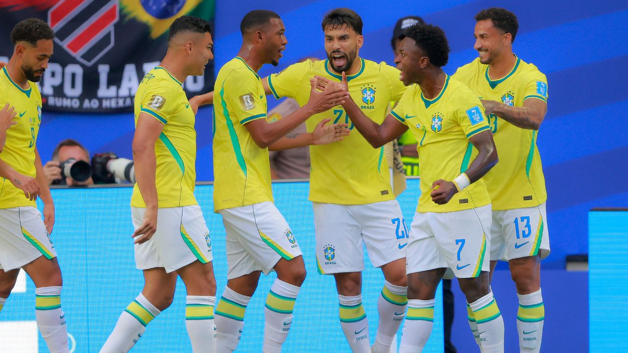 FIFA World Cup 2026: Vinicius Jr's Double Strike Sinks Scotland! Brazil Football Lights Up Miami in 3-0 Win