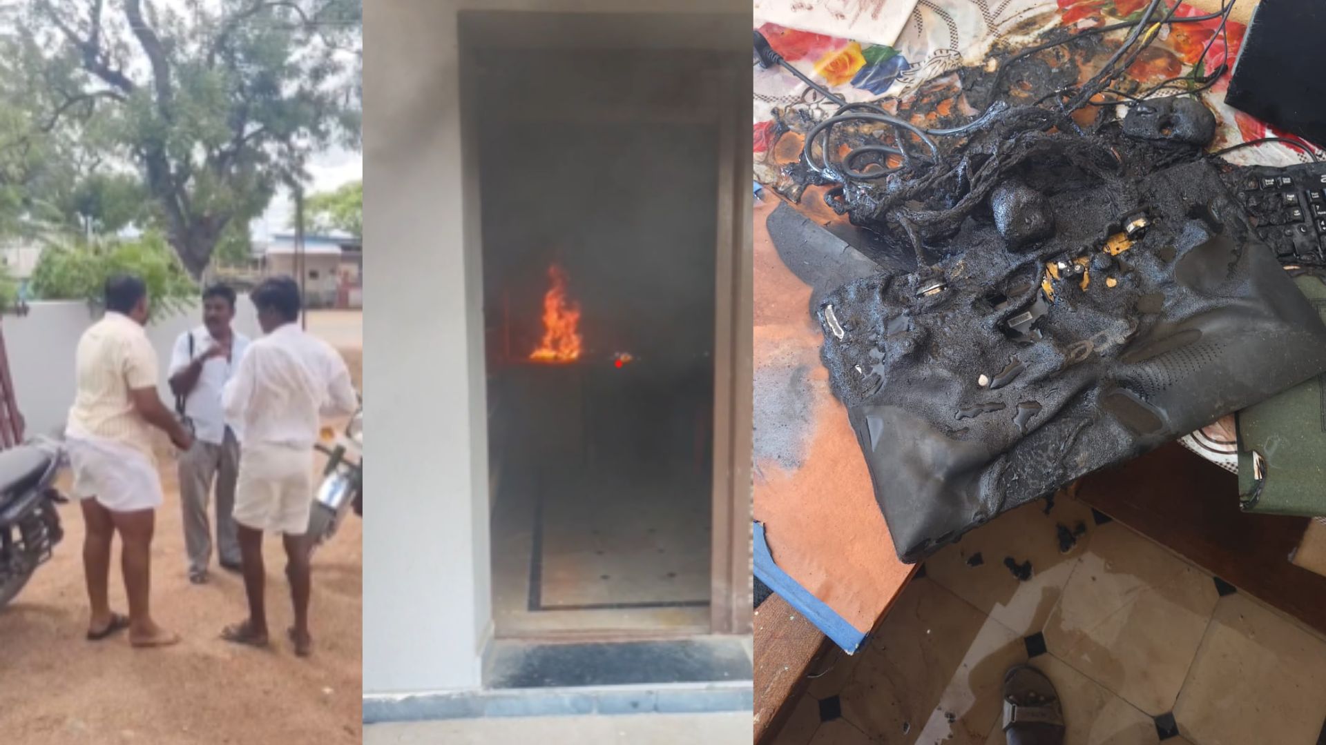 Farmer sets fire to GESCOM office for power cut!