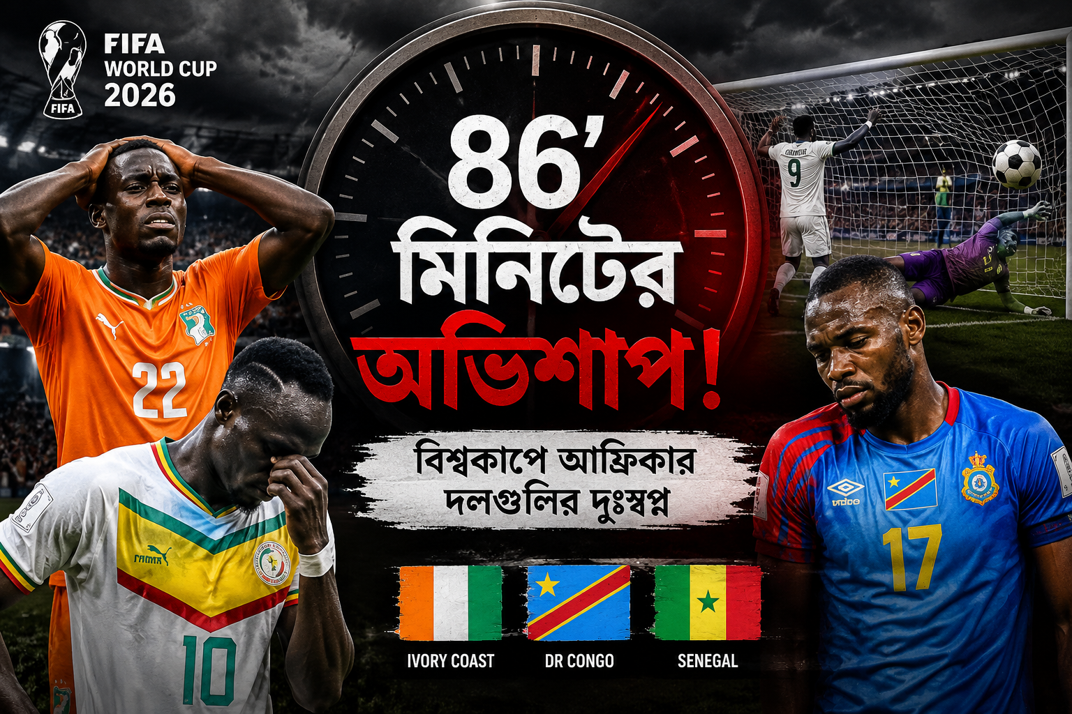 FIFA World Cup 2026: ম্যাচের ৮৬তম মিনিটেই ভাঙছে স্বপ্ন! বিশ্বকাপে আফ্রিকার দলগুলির অভিশপ্ত ঘটনা