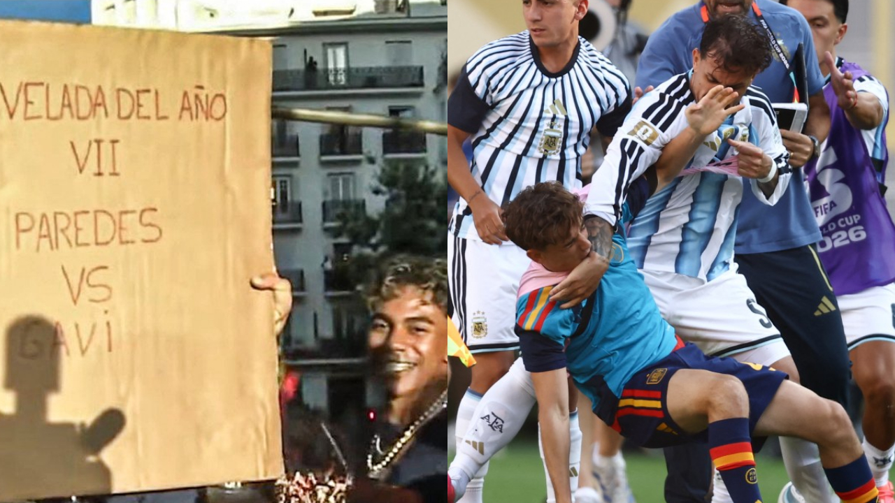 Lamine Yamal Mocks Argentina With 'Paredes vs Gavi' Placard at Spain's World Cup Victory Parade