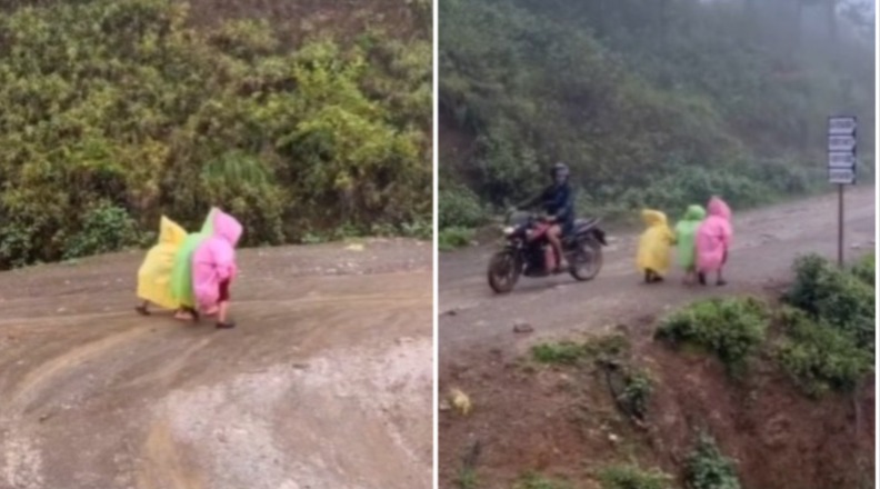 Nepal: Tiny Schoolkids In Colourful Raincoats Walk Uphill Hand-in-Hand, Adorable Video Wins Hearts (WATCH)