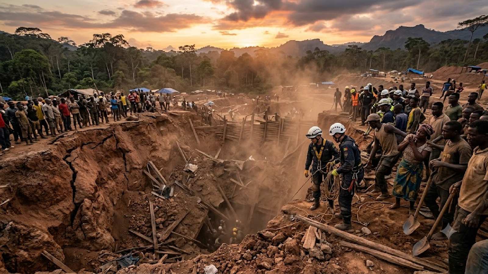 Shocking Video Captures Gold Mine Collapse: 100 Miners Buried Alive in Catastrophic Central African Landslide