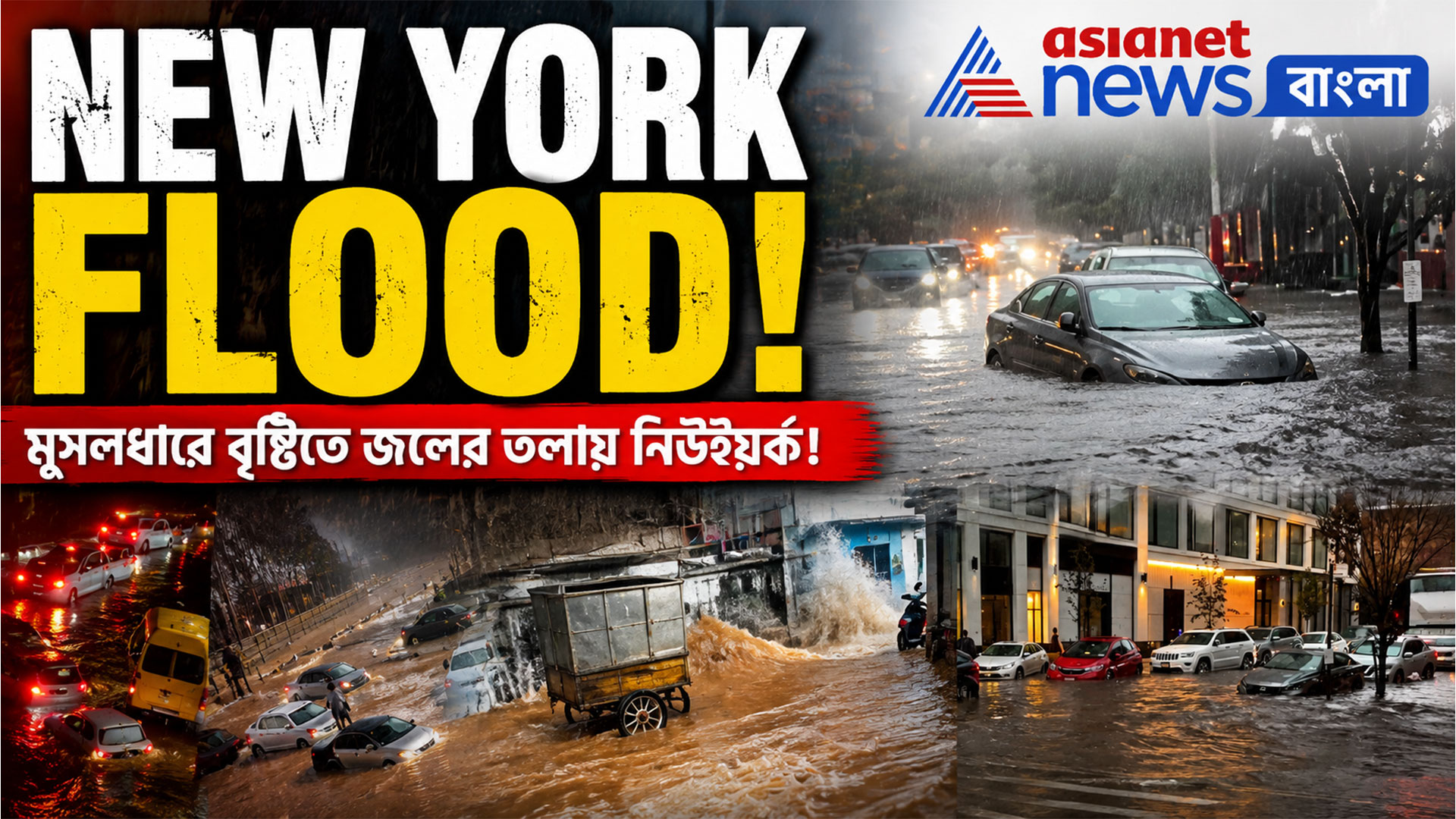 New York Flood: মুষলধারে বৃষ্টিতে জলের তলায় নিউইয়র্ক! রাস্তায় Flash Flood, Subway Platform-এ জল