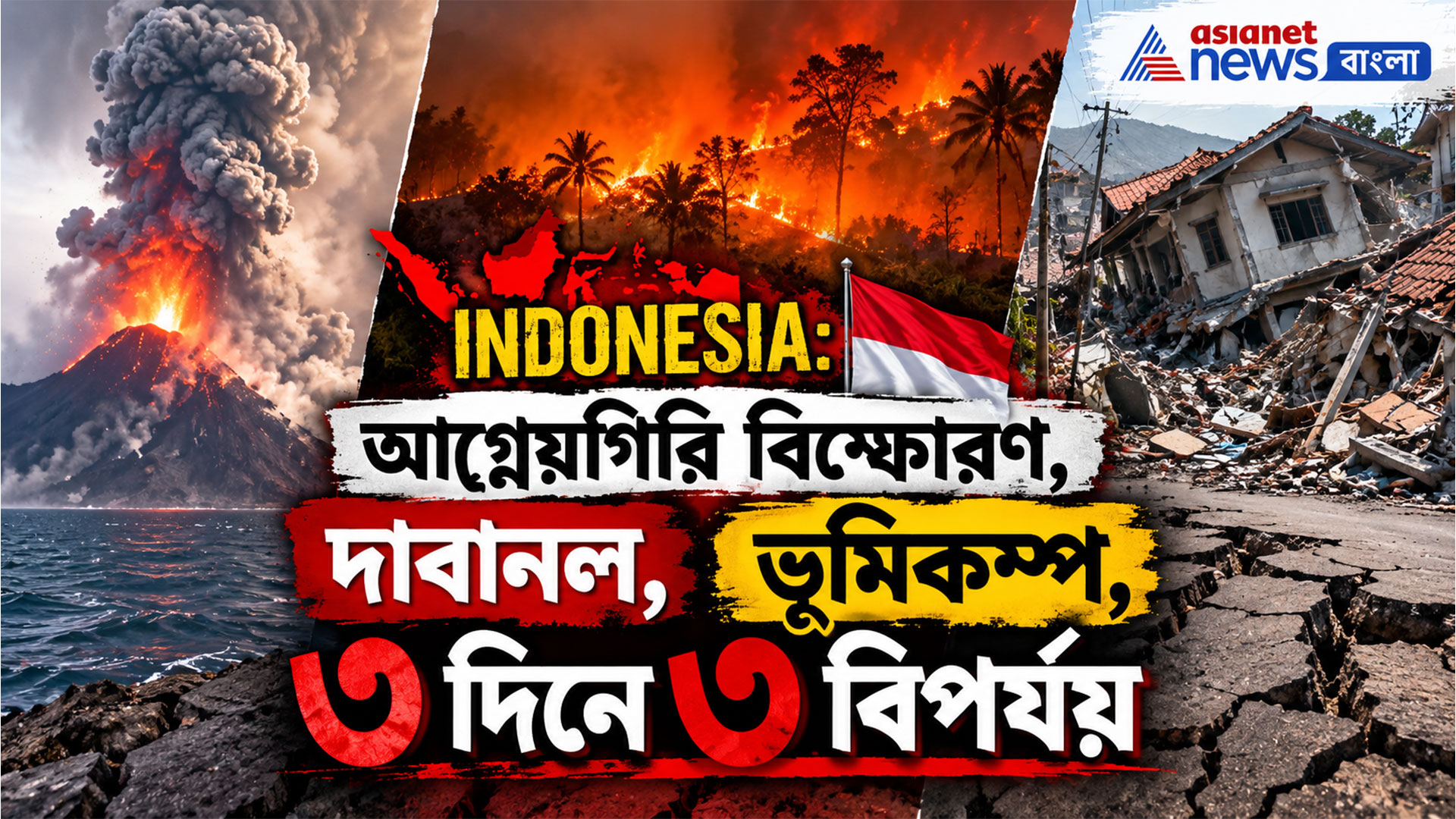 Indonesia: আগ্নেয়গিরি বিস্ফোরণ, দাবানল, ভূমিকম্প, ৩ দিনে ৩ বিপর্যয় ইন্দোনেশিয়ায়