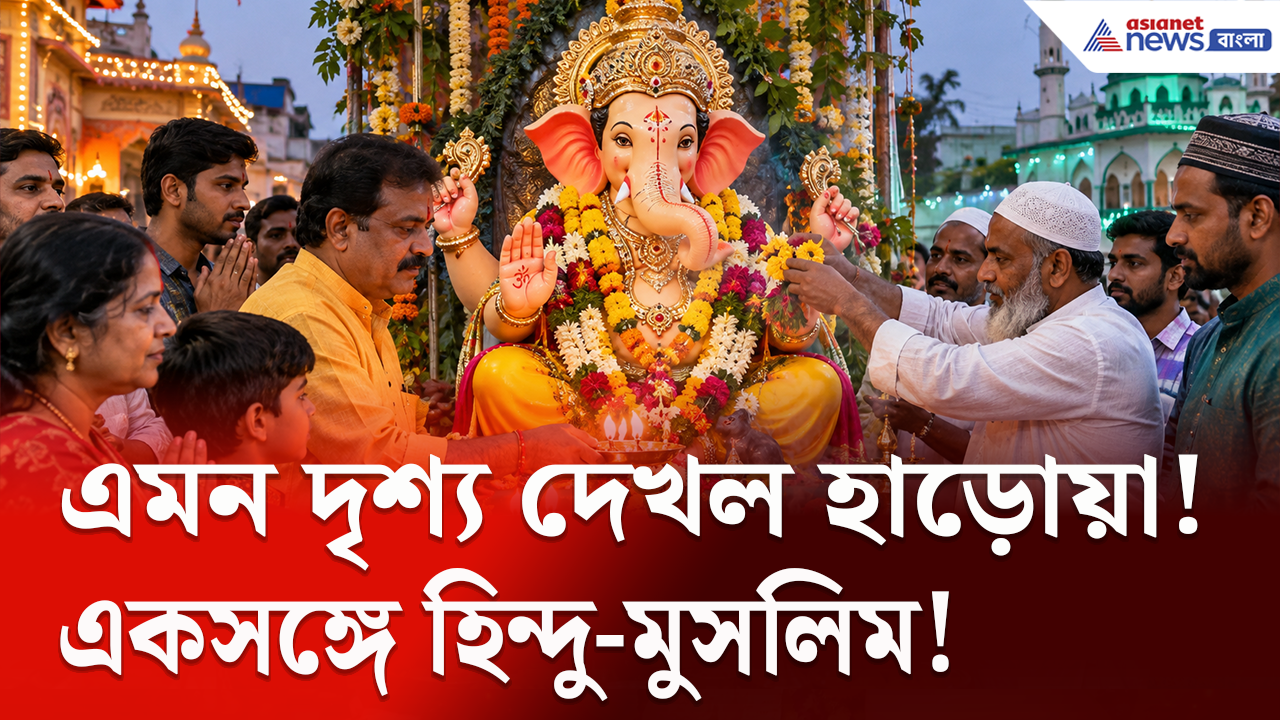 Ganesh Puja: ধর্মের গণ্ডি পেরিয়ে গণেশ আরাধনায় হাড়োয়ায় একসঙ্গে হিন্দু-মুসলিম, পুজোয় মিলনের বার্তা