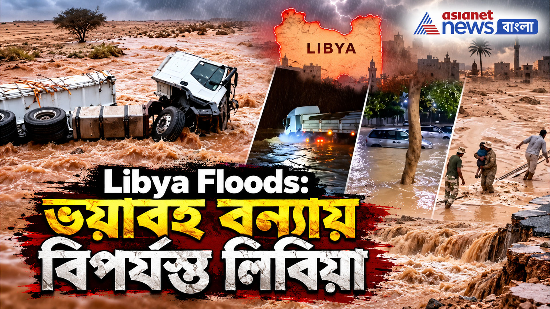 ভয়াবহ বন্যায় বিপর্যস্ত লিবিয়া! একাধিক এলাকায় ভারী বৃষ্টি, হড়পা বান