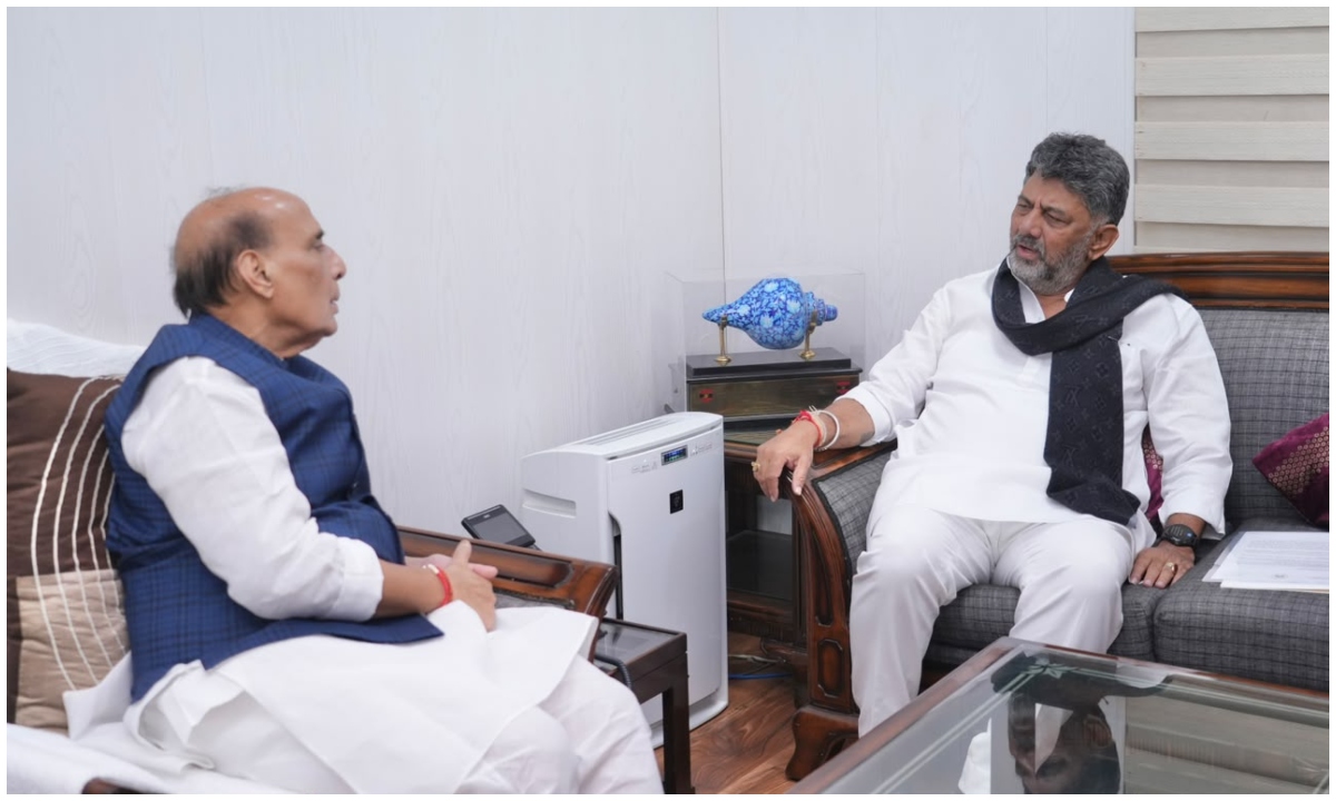CM DK Shivakumar Meets union minister Rajnath Singh