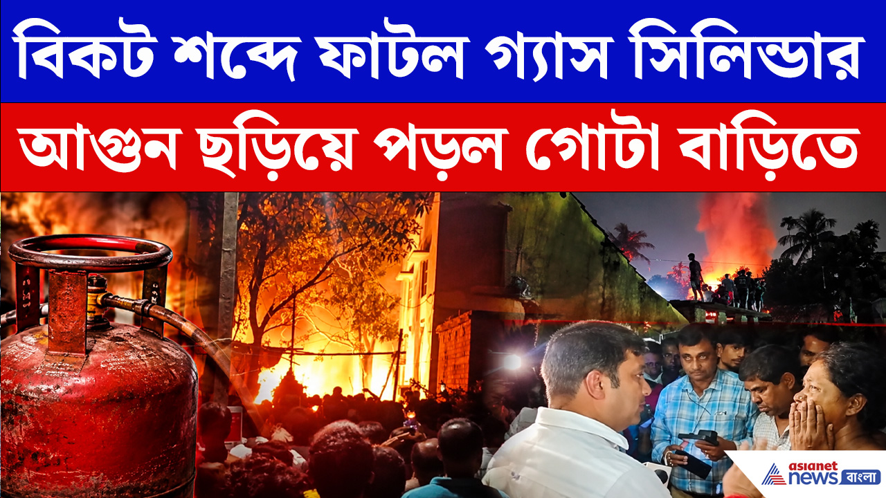 গ্যাস সিলিন্ডার থেকে আগুনে ব্যবসায়ীর বাড়ি পুড়ে ছাই
