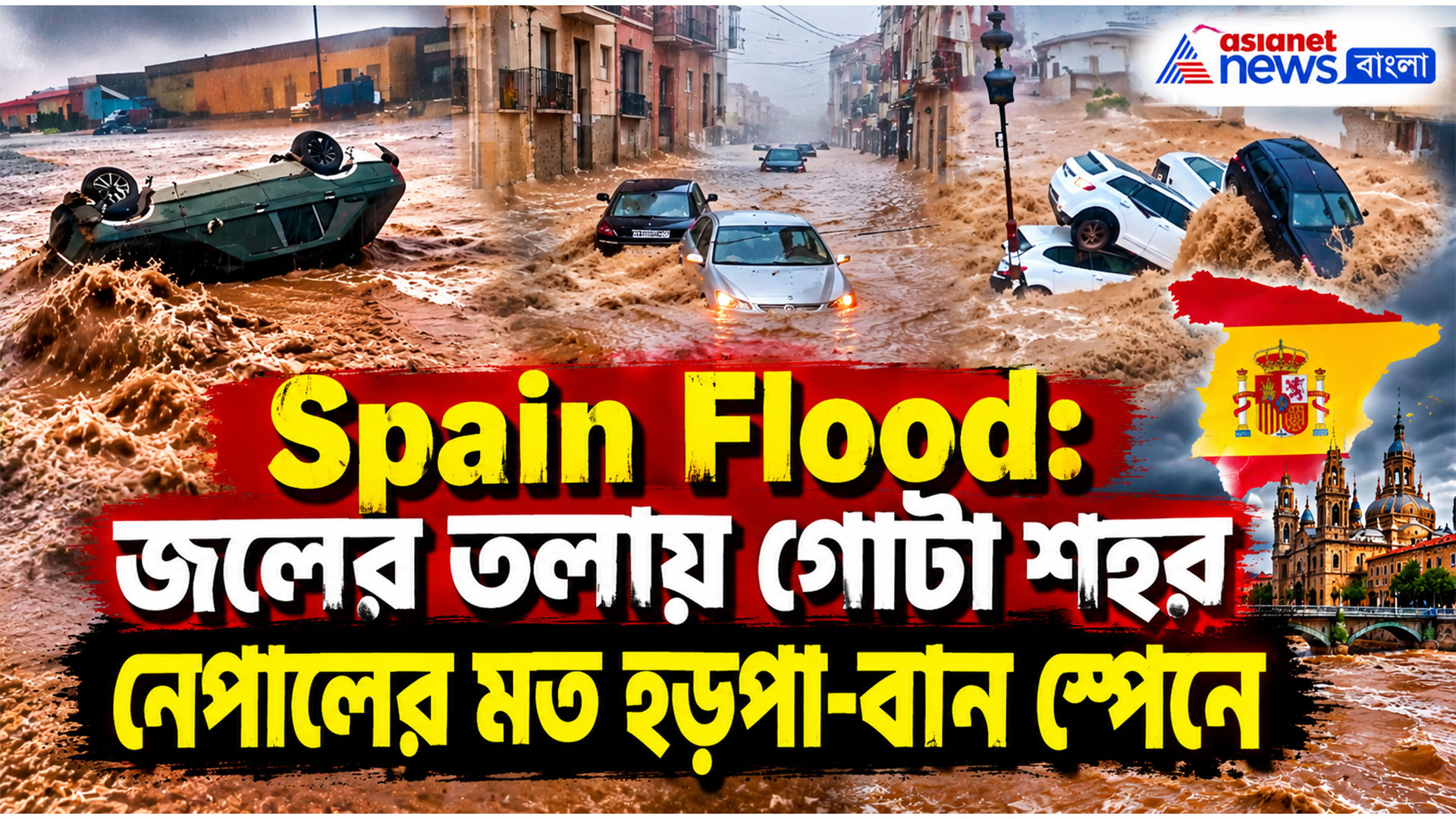 Spain Flood: জলের তোড়ে রাস্তা দিয়ে ভাসছে ট্রেন লাইন, ভাঙছে বাড়ি। ভয়াবহ বন্যা স্পেনে