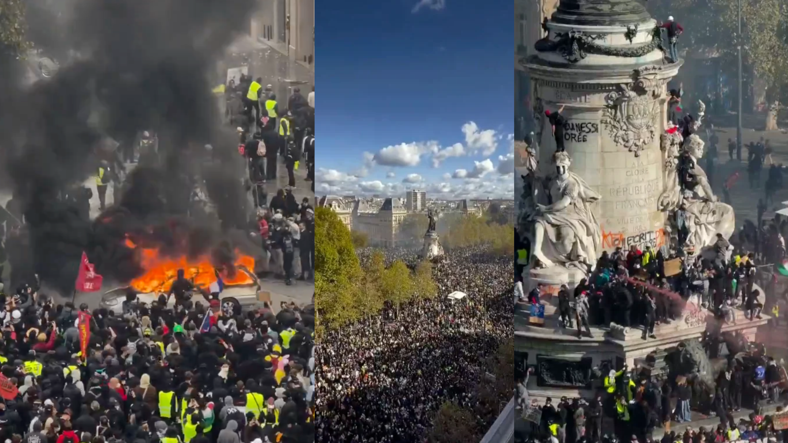 france protest school student inflation teachers police clashes