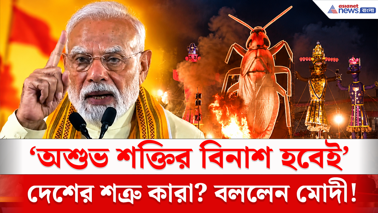 PM Modi: রাবণ বধের মঞ্চে মোদীর মুখে ‘দেশের শত্রু’! কী বললেন প্রধানমন্ত্রী? দেখুন