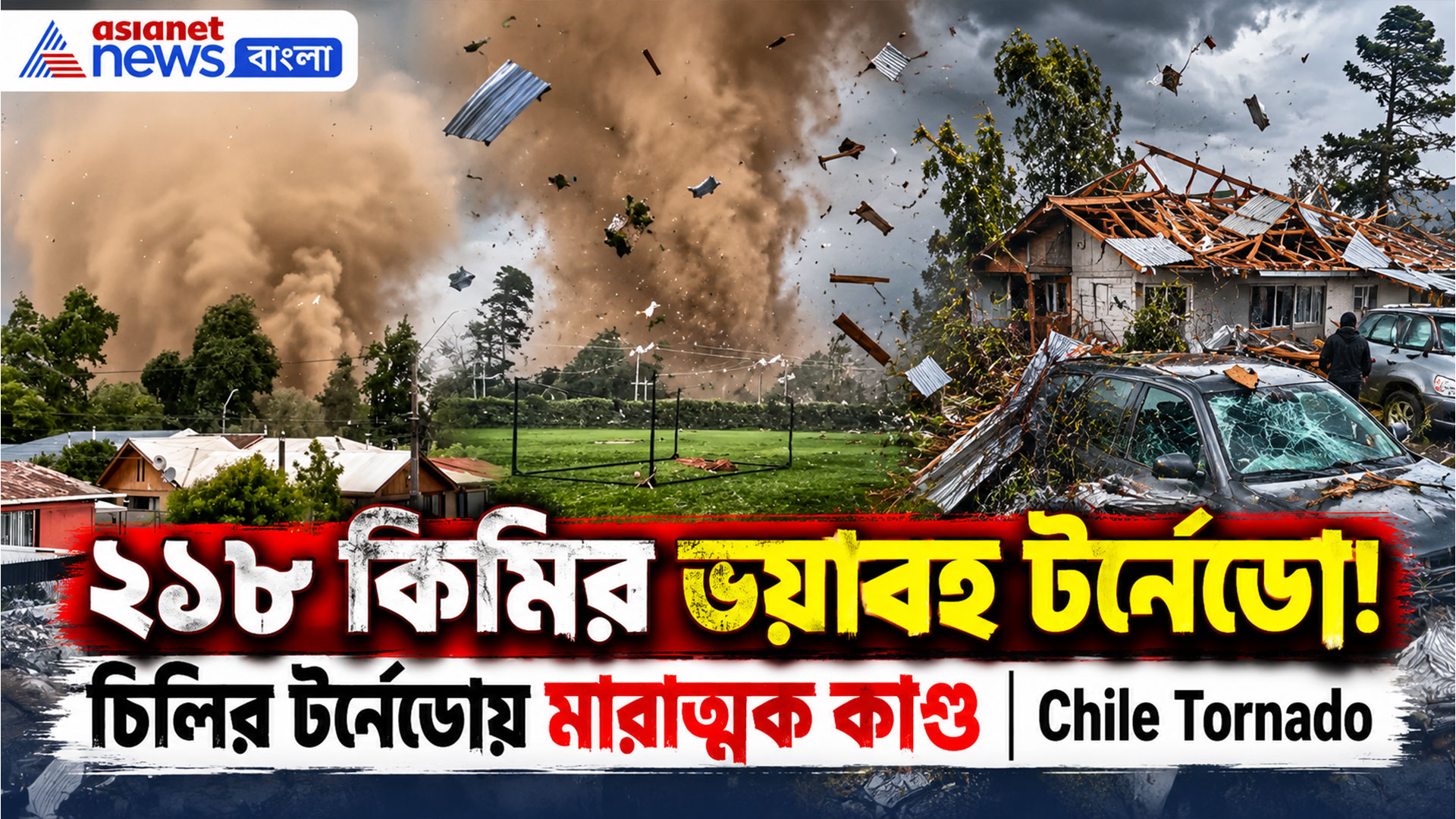 Chile Tornado: ২১৮ কিমি বেগের ভয়াবহ টর্নোডো, উড়ল বাড়ির ছাদ, ভেঙে পড়ল স্কুল