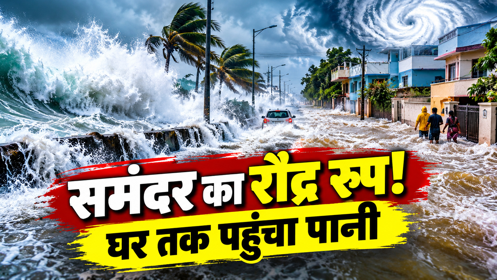 तबाही का मंजर! Cyclone Arnab के बीच समुद्र की विशाल लहरें सड़कों पर पहुंचीं, VIDEO वायरल