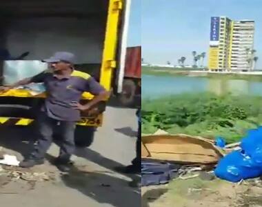 Jet airways staff caught red-handed while dumping waste in Chennai lake