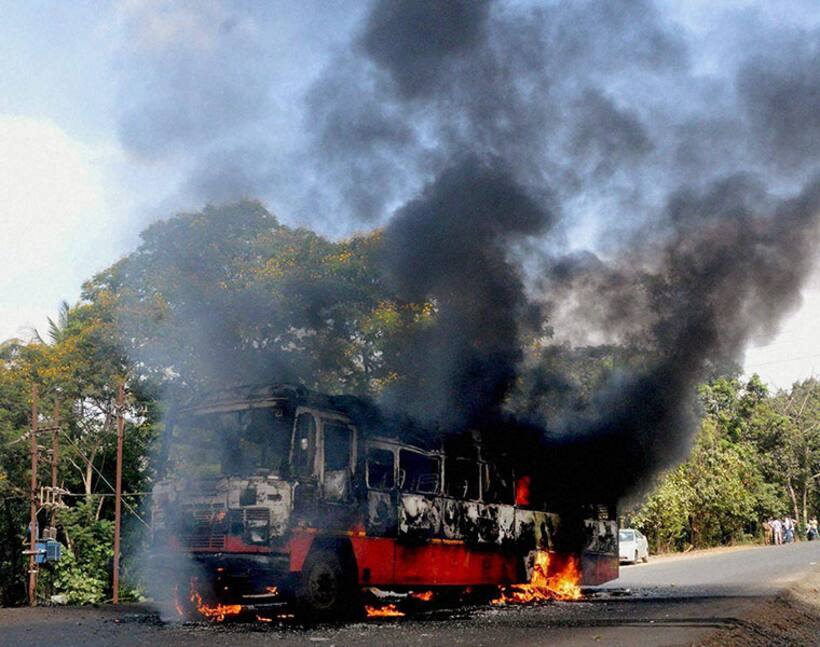 Salem passengers have miraculous escape after bus ignites