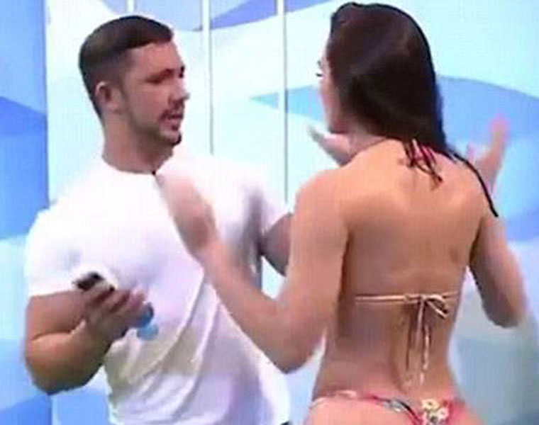 Bikini Model Slaps TV Host During Sunscree