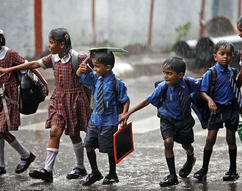 Wet shoes and socks out of Kerala schools during Monsoon