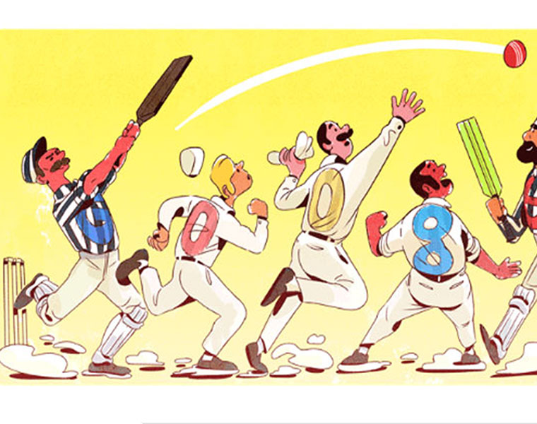 Google doodle marks 140 years Test cricket with playful sketch