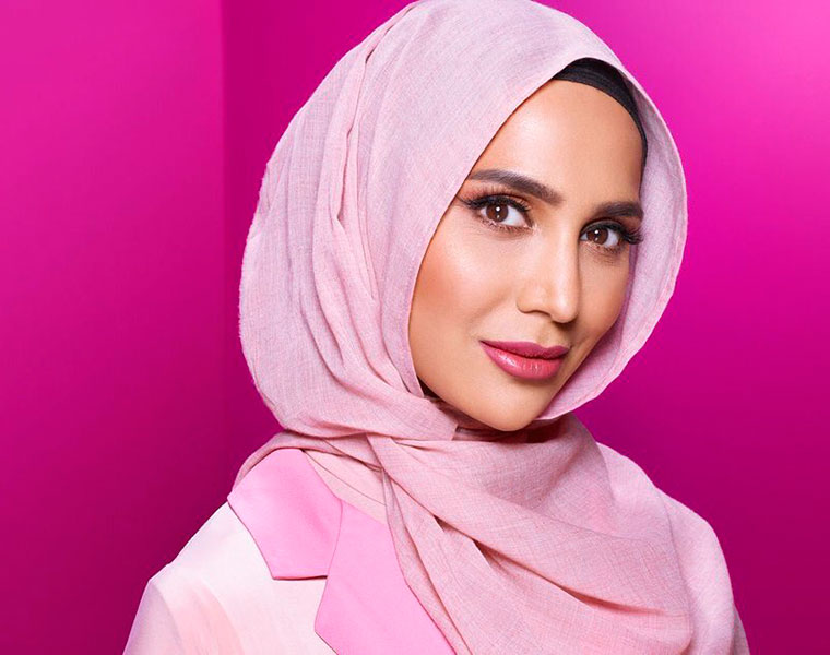 Model wearing Hijab for Loreal hair campaign