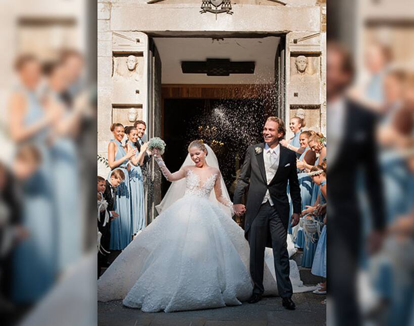 The heir to Swarovski crystals got married and the weight of her wedding gown will shock you