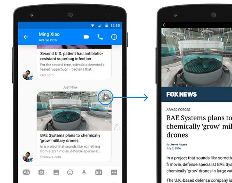 Facebook Messenger will now support Instant Articles