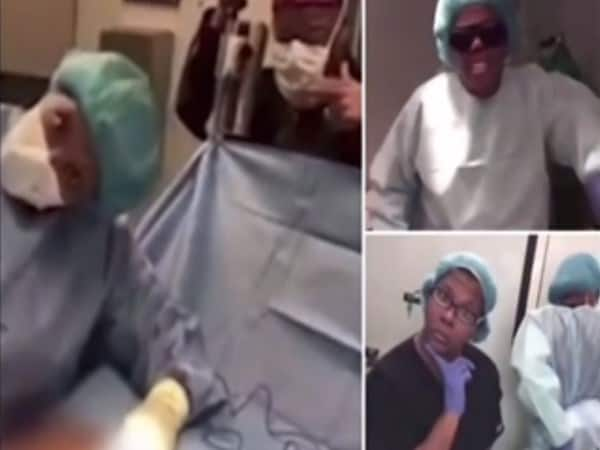 During surgery, the doctor dance