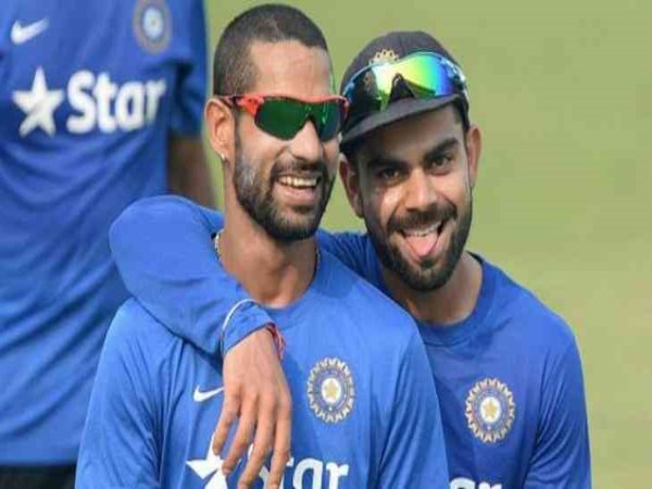 Watch virat kohli imitates shikhar Dhawan video goes viral in social media