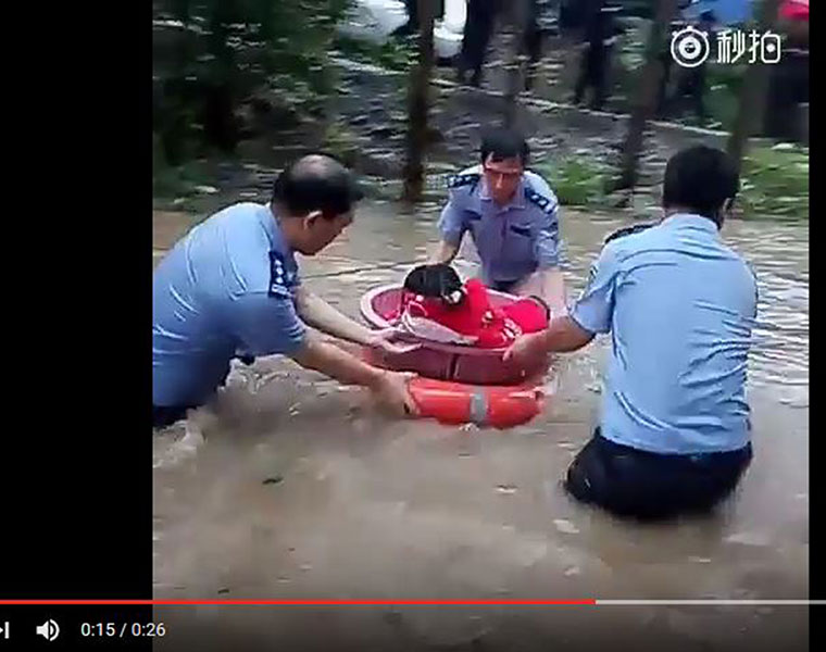 A baby girl was rescued by police officers