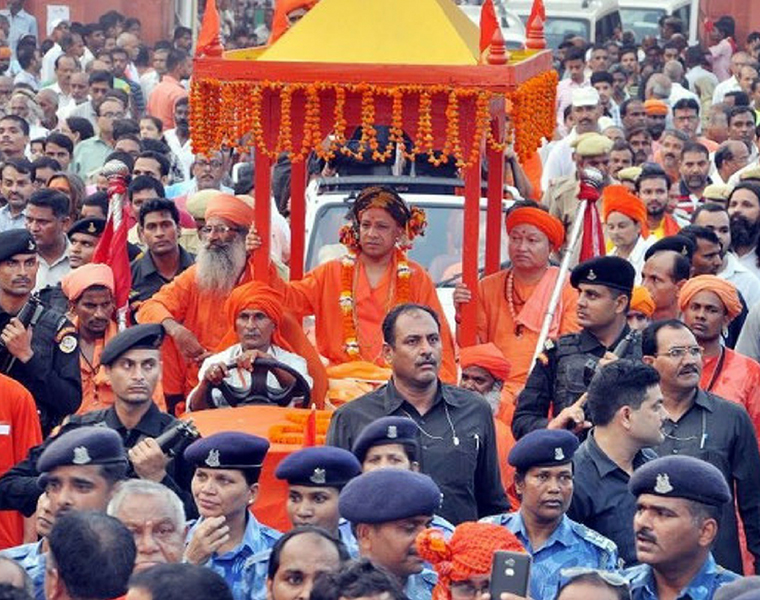 Yogi adityanath shobhayatra in ghorakpur