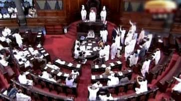 Trinamool Congress MPs protest raise slogans against disinvestment Rajya Sabha