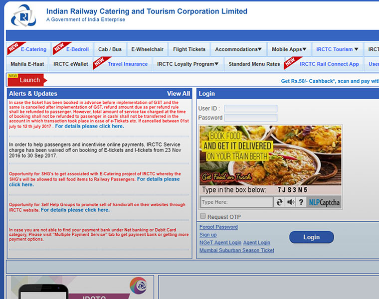 Tatkal Railway tickets Book now pay later