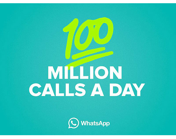 Users are using WhatsApp to make 100 million calls a day