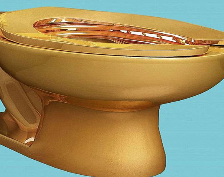 golden toilet at Guggenheim